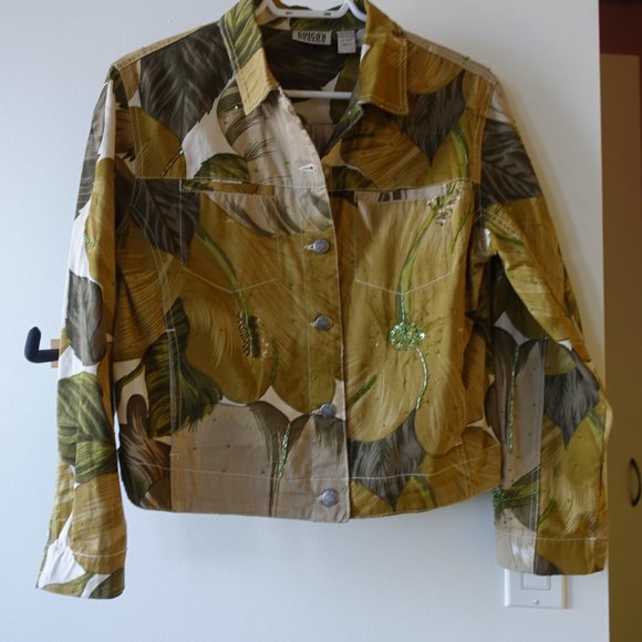 Chico's Design embellished beaded floral jacket 0 2 XS - Picture 3 of 15